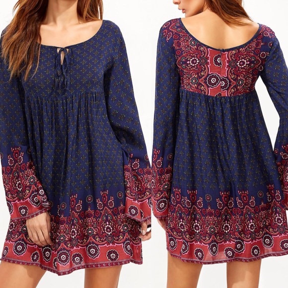 SHEIN Dresses & Skirts - Boho Print Peasant Dress
